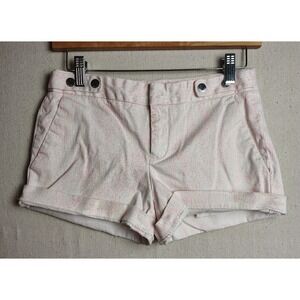 Calvin Klein Shorts Cuffed Hem Pockets‎ Casual Summer White Pink Size 0 W